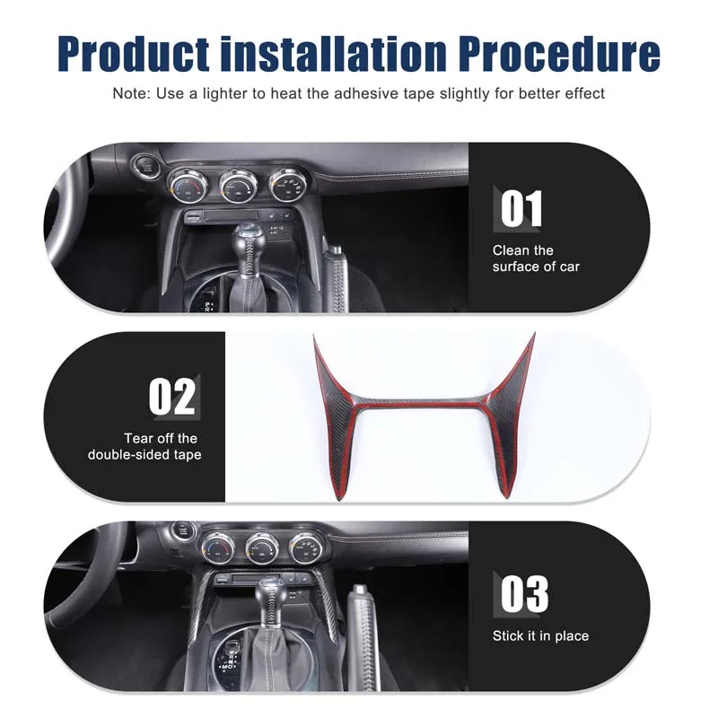 لمازدا MX-5 ND 2016-2025 فيات عباس 124 ألياف الكربون الحقيقية سيارة مركز وحدة التحكم الجبهة إطار الزخرفية ملصق اكسسوارات السيارات