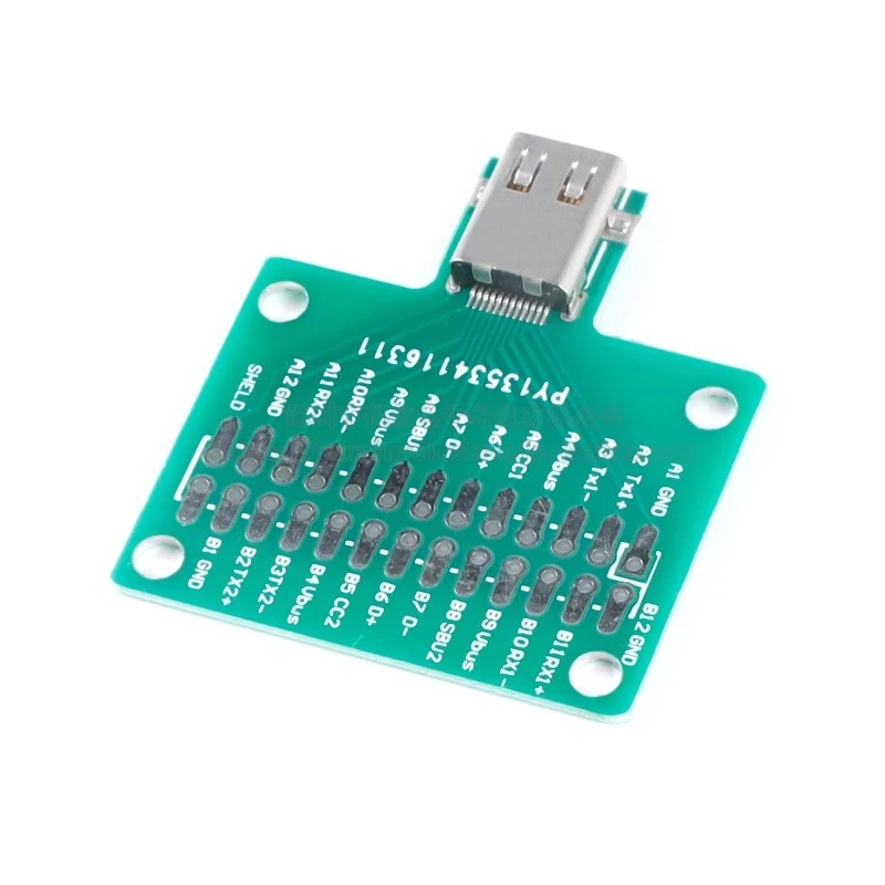 Тестовая плата адаптера гнездового сиденья TYPE-C USB3.1 с печатной платой, 24-контактный разъем кабеля для передачи данных с гнездовой головкой 38*41 мм