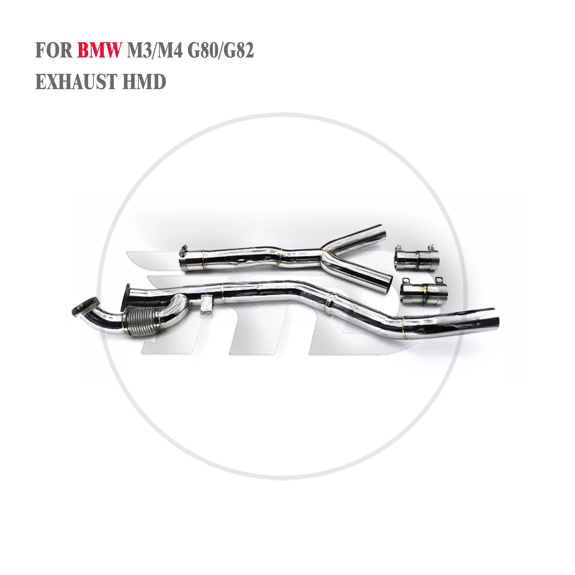 HMD Exhaust System High Flow Performance Middle Pipe for BMW M3 M4 G80 G82 2020+ 3.5 Inch Single Pipe