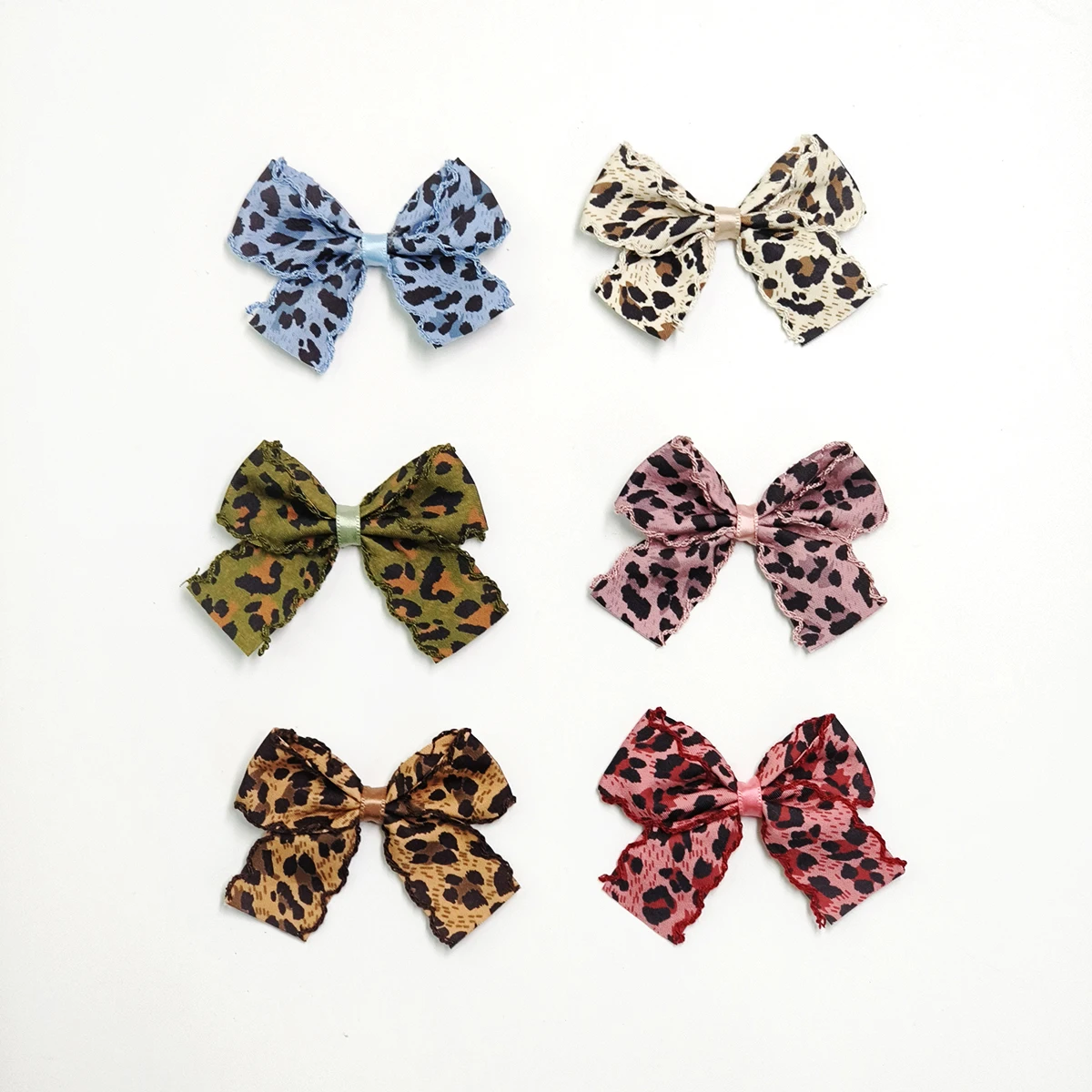 3D Printing On Fabric - 10Pcs Colorful Leopard Print Bow-Edged Fabric