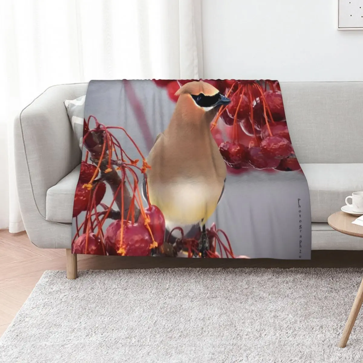 Second Cedar Waxwing Throw Blanket Baby valentine gift ideas Kid'S Soft Plush Plaid Furry Custom Blankets