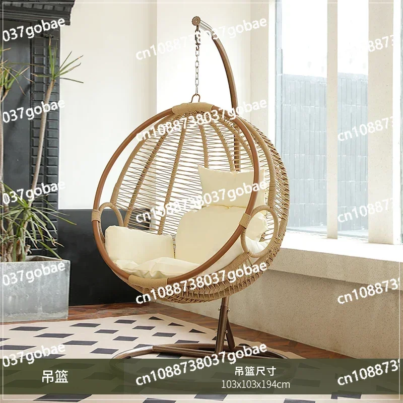 ZF hanging basket rattan chair balcony indoor swing chair home leisure bird's nest hanging chair