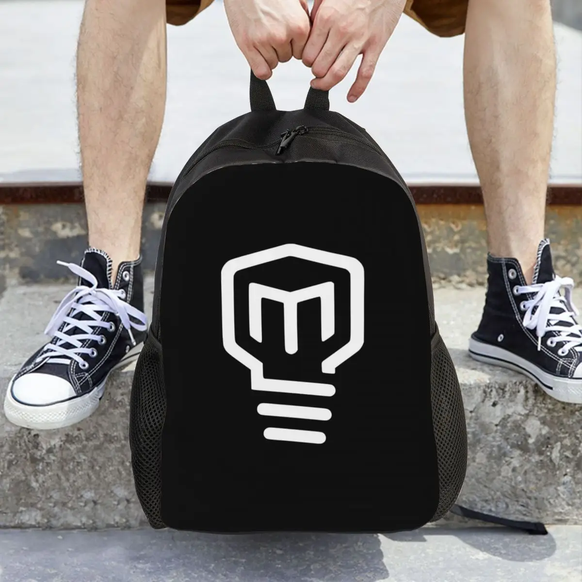 

Mark Rober HD Logo Backpack Daypack Large Capacity Kids BookBag School Bag Shoulder Bags for Men Women