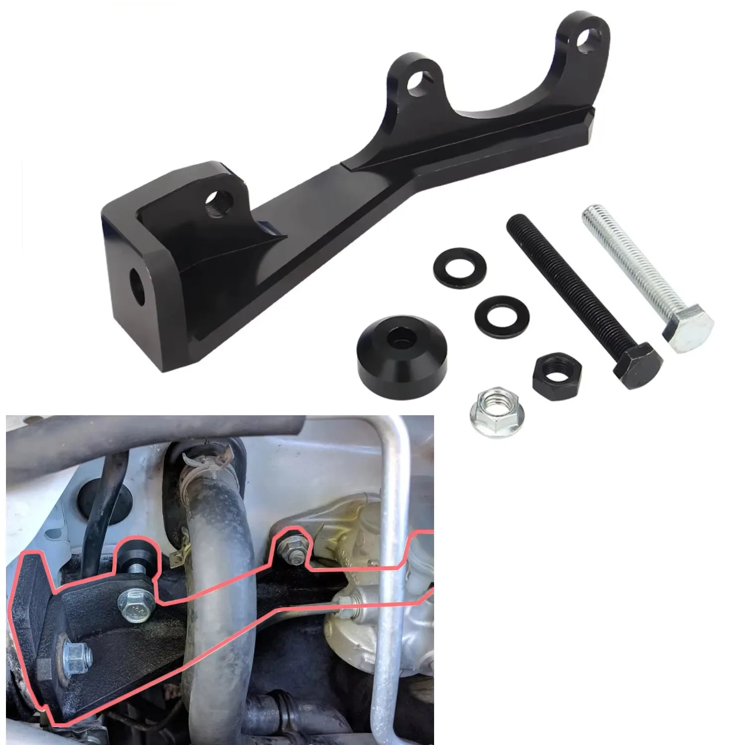 Aluminum Clutch Master Brace Black Anodized For Subaru Impreza WRX STI 2008-14 Main Brace Main Support Auto Parts