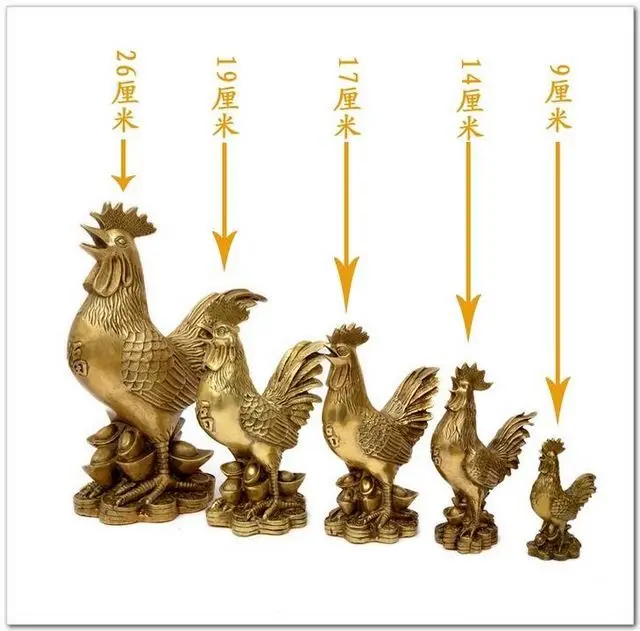 2019 new pure copper decorative rooster copper decoration craft golden chicken Feng Shui fashion cock ornaments