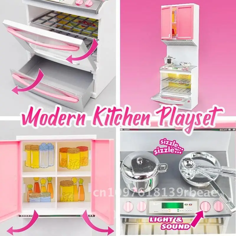 مجموعة ألعاب المطبخ للأطفال محاكاة أدوات المطبخ الصغيرة الثلاجة نموذج الفتاة لعب لعبة هدية مربع