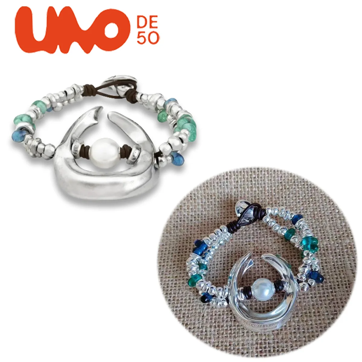 

UNODE50 Bracelet Small niche jewelry, green pearl bracelet, vintage style, personalized and high-end