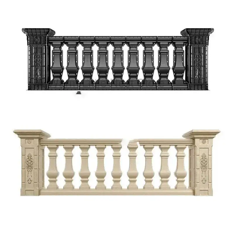 

Roman Column Mold Balcony Fence Mold European Building with Exterior Wall Villa Garden Privacy Fence Cement Cast-in-place Mold