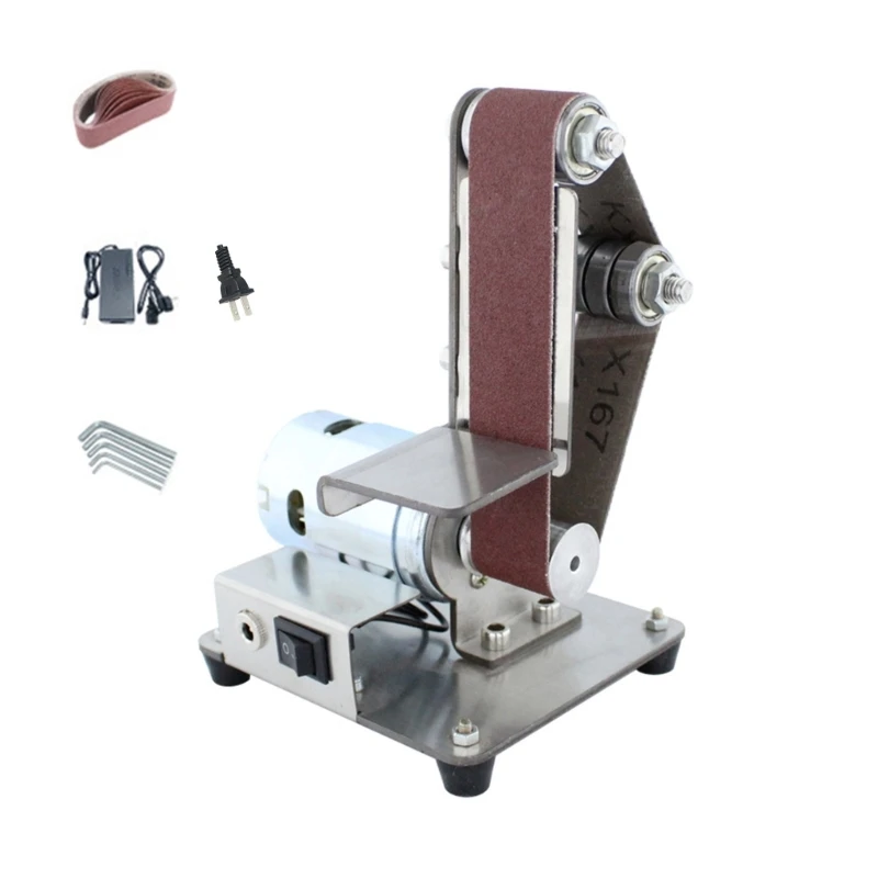 R9JF Small Belt Grinding Tool with Variable Speed Control High Torques Grinder Compact Sanding Machine for Detailed Finishing