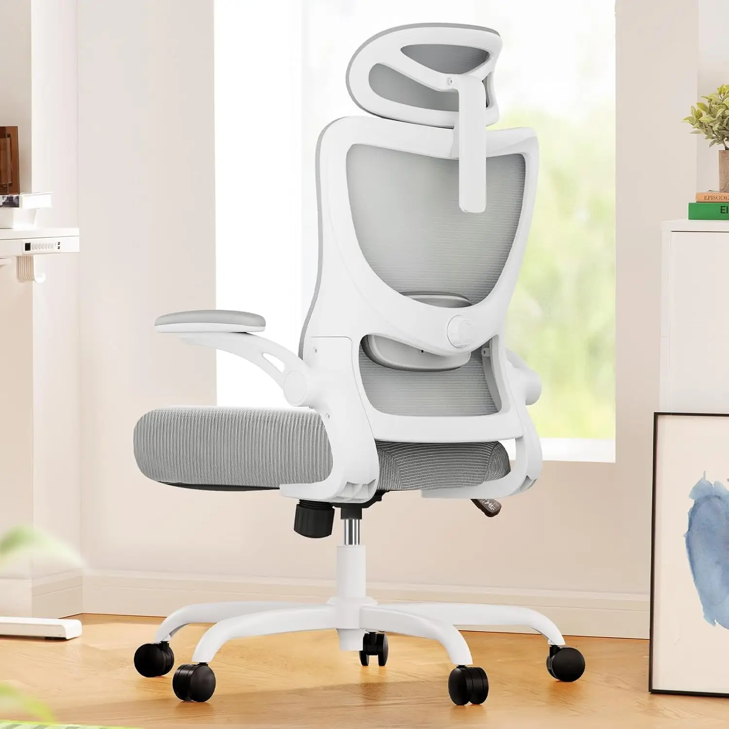 

Ergonomic Office Chair: Office Computer Desk Chair with High Back Mesh and Adjustable Lumbar Support Rolling Work Swivel