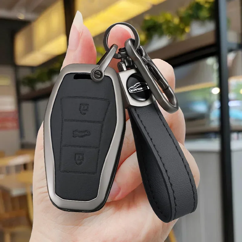 Zinc Alloy Leather Car Key Case Cover Key Fob Cover Key Shells For Volkswagen Sihao X4 X6 X7 X8 A5 E10X E40X E50A QX Accessories