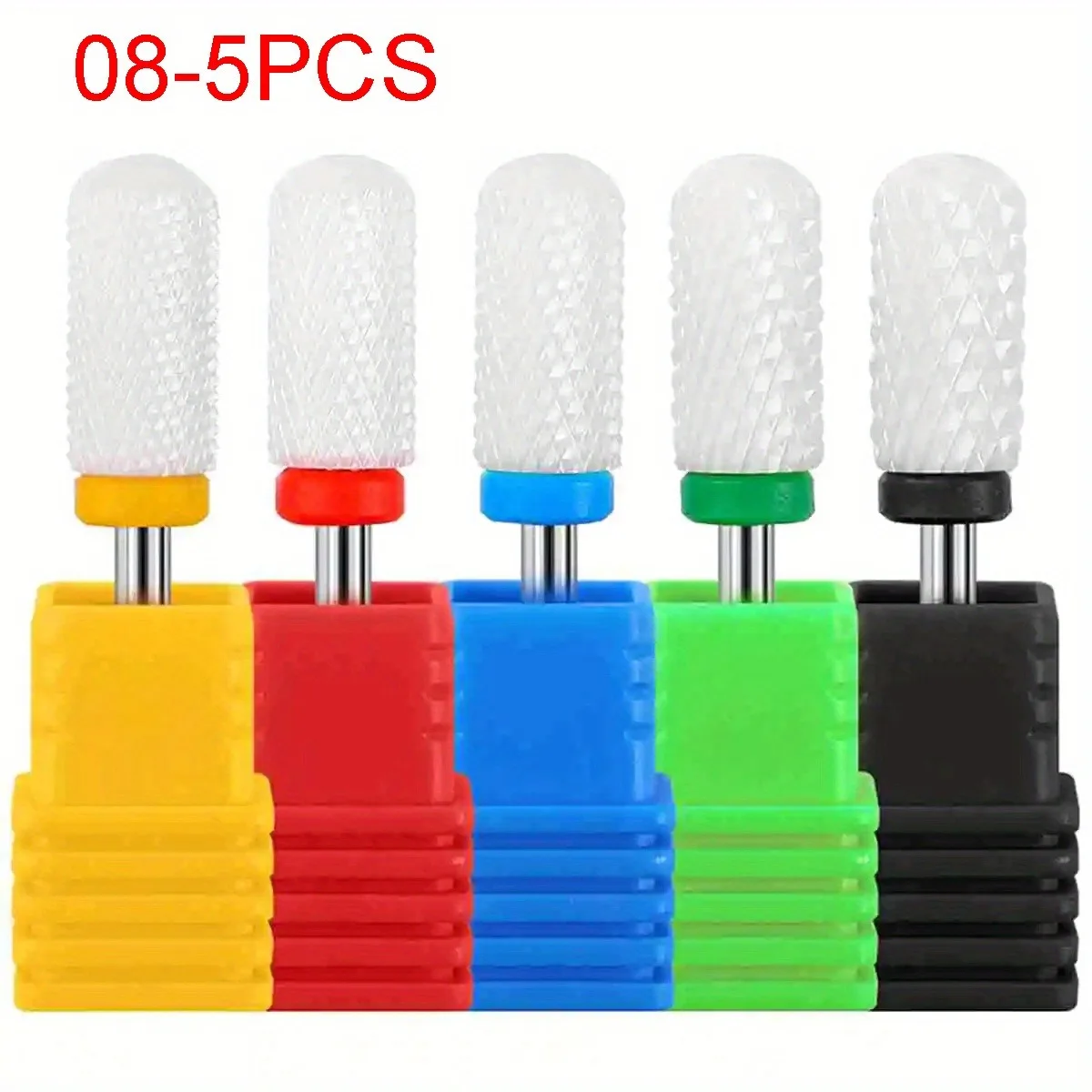 Set di 5 Punte in Ceramica per Trapano per Unghie, Accessori per Manicure e Pedicure