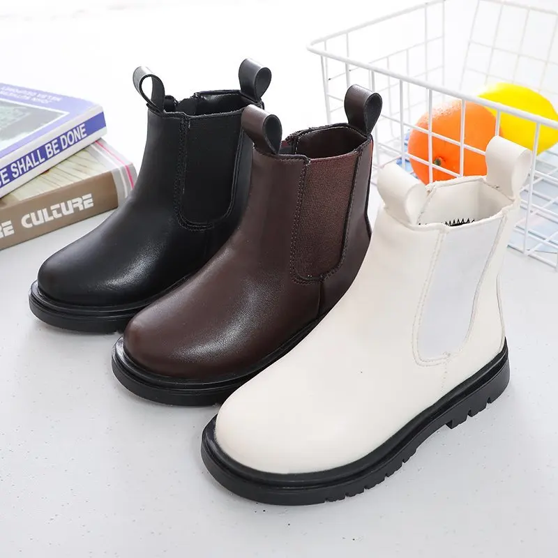 Kids Boots Girls Chelsea Boots Fashion Classic Children Boots Street Popular Ins Hot Autumn Winter 2023 Brand New Rubber Sole