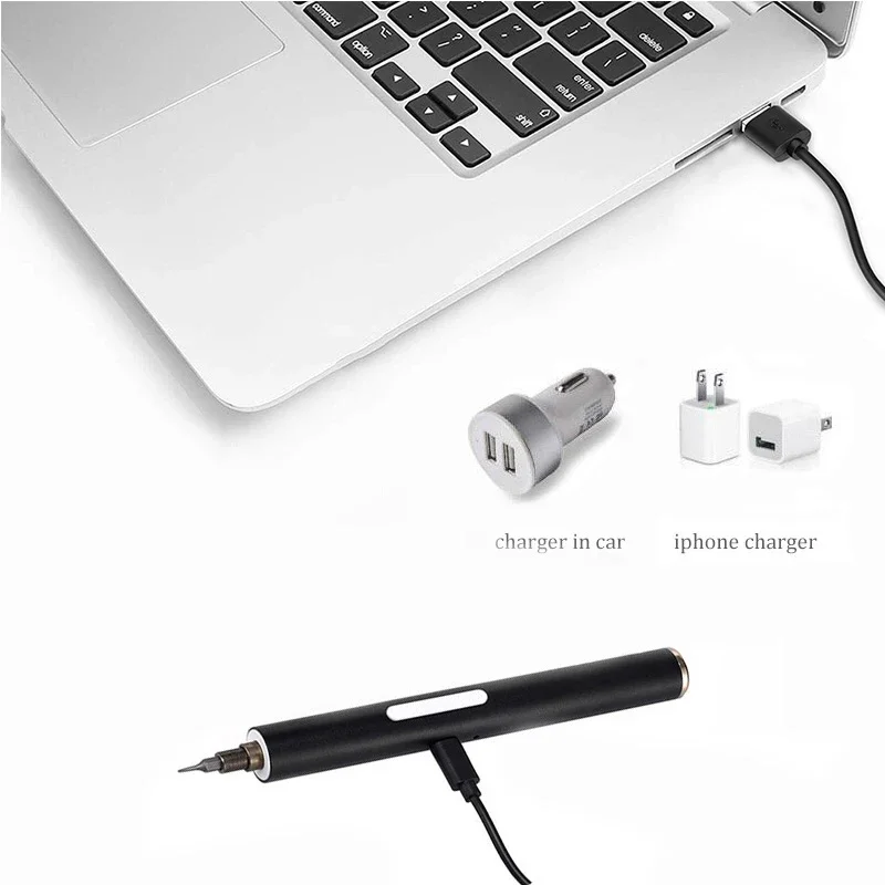 Mini chave de fenda elétrica sem fio, chave de fenda elétrica multifuncional de precisão 3.6v bateria de lítio recarregável, manutenção doméstica para casa diy