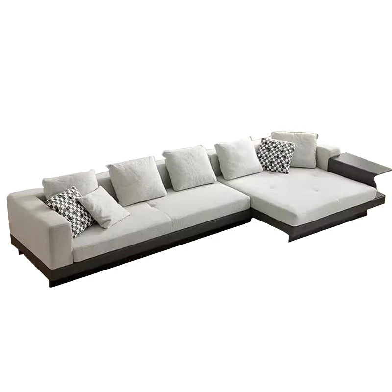 

we-Italy Modern Large Sofa Set High-end Luxury Atmospheric Arc Shaped Cotton and Linen Fabric Sofa@