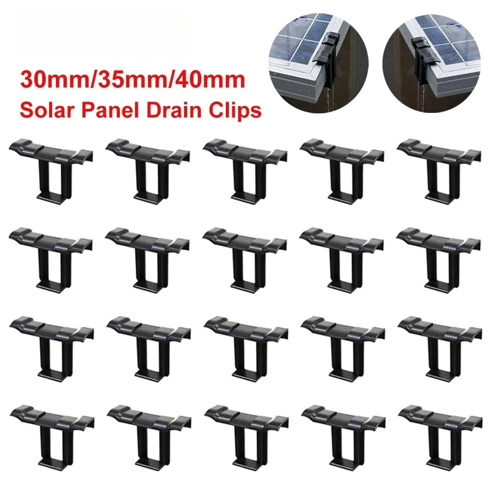 30/35/40mm Solar Panel Drainage Clips Solar Water Drain Diversion Clip Photovoltaic Mud Removal Clip For Cleaning Solar Panels