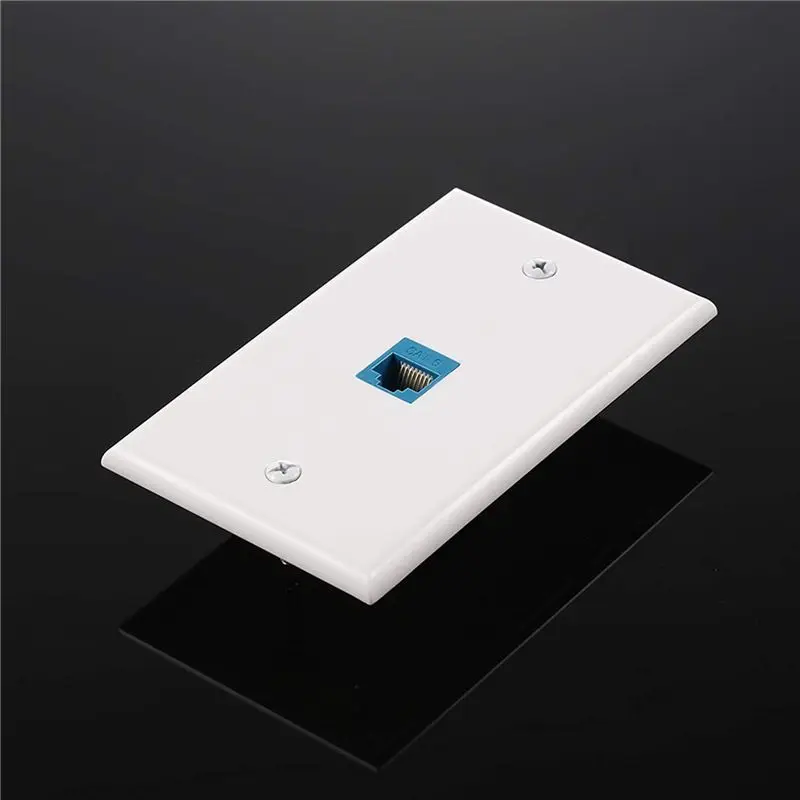 12X Cat6 Ethernet Wall Plate Outlet 1 Port RJ45 Network Female To Female Keystone Wall Coupler Jack Plate White & Blue
