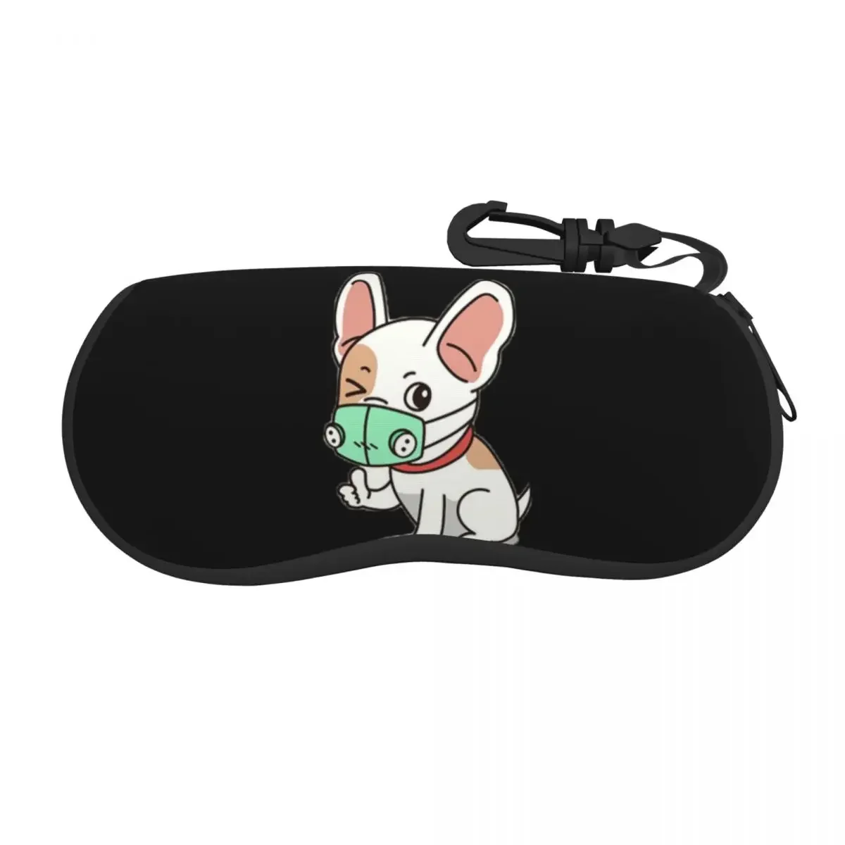 Cute Dog Pug Bulldog French Pet Eyeglass Glasses Case Men Women Soft Trendy Sunglasses Protective Bag