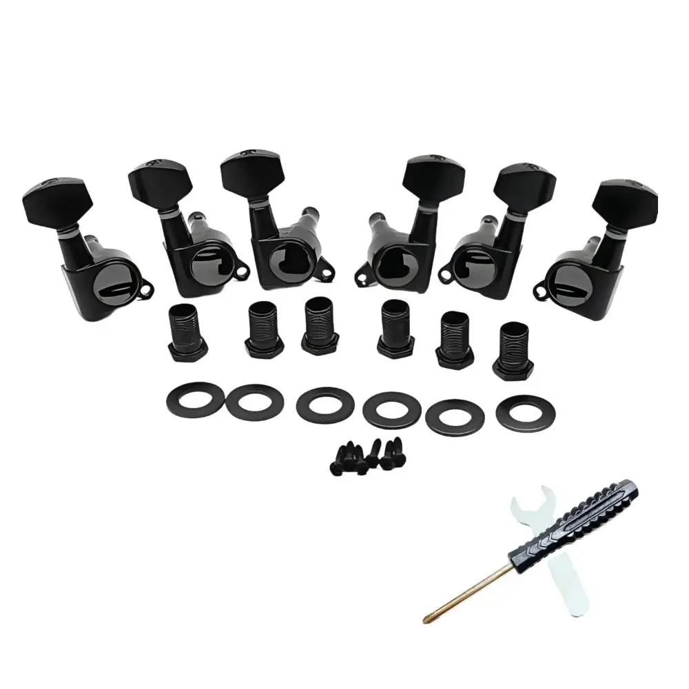 6 قطعة معدنية مختومة وتر غيتار أوتاد رؤساء آلة مغلقة تماما آلة رئيس المستقبلون مفاتيح دائم 3L 3R #5