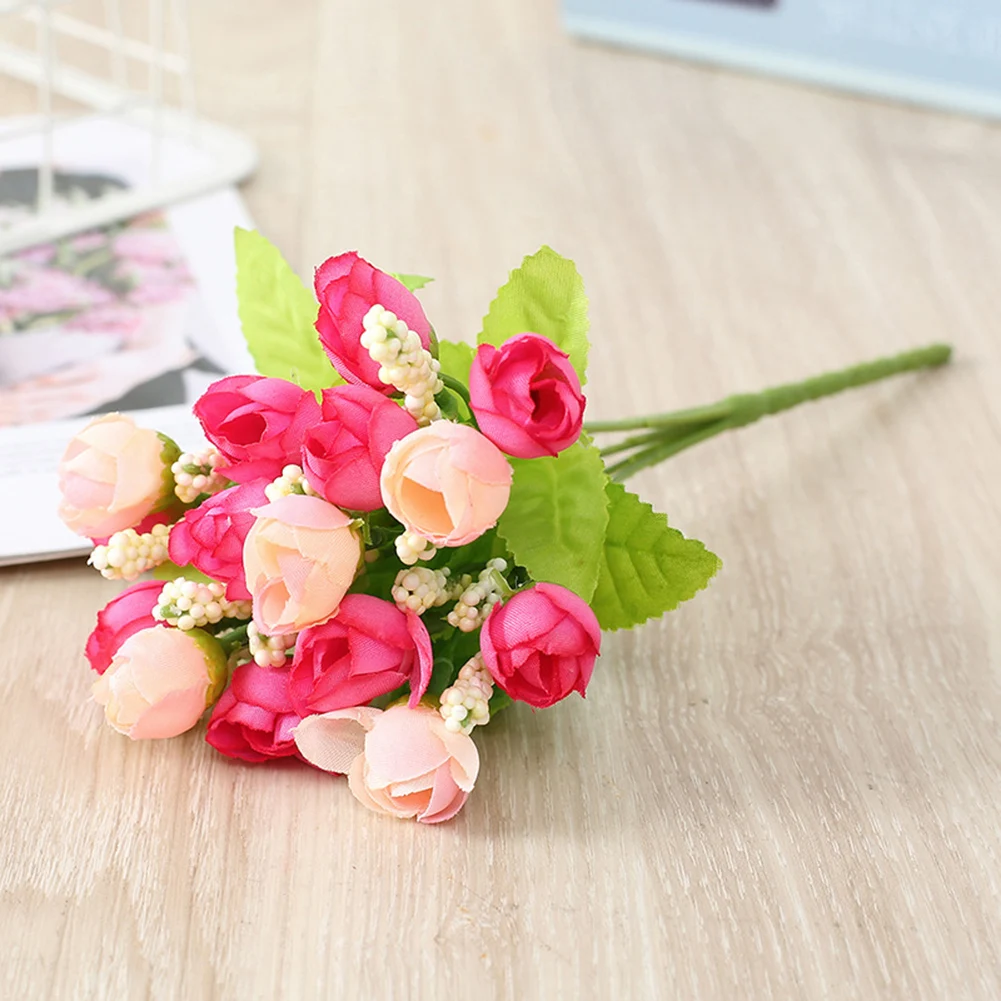 Christmas Photo Prop Artificial Rose Silk Total Length Of Cm Artificial Flower Bouquet Christmas Decorations DIY Small Bud Roses