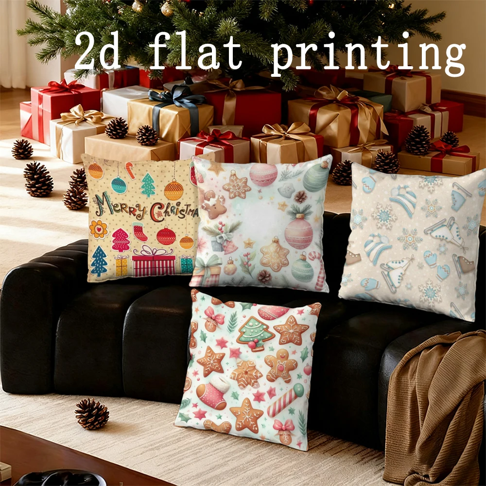 

Домашний декор, рождественские наволочки с узорами, подходящие для дивана, спальни, автомобиля, наволочка, прямоугольная подушка для спины