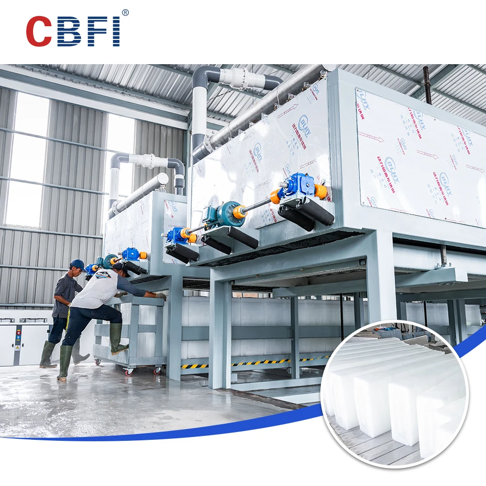 Industrial Ice Factory Block Ice Machine With PLC Motor & Gear High Productivity 1000 Pieces/Day