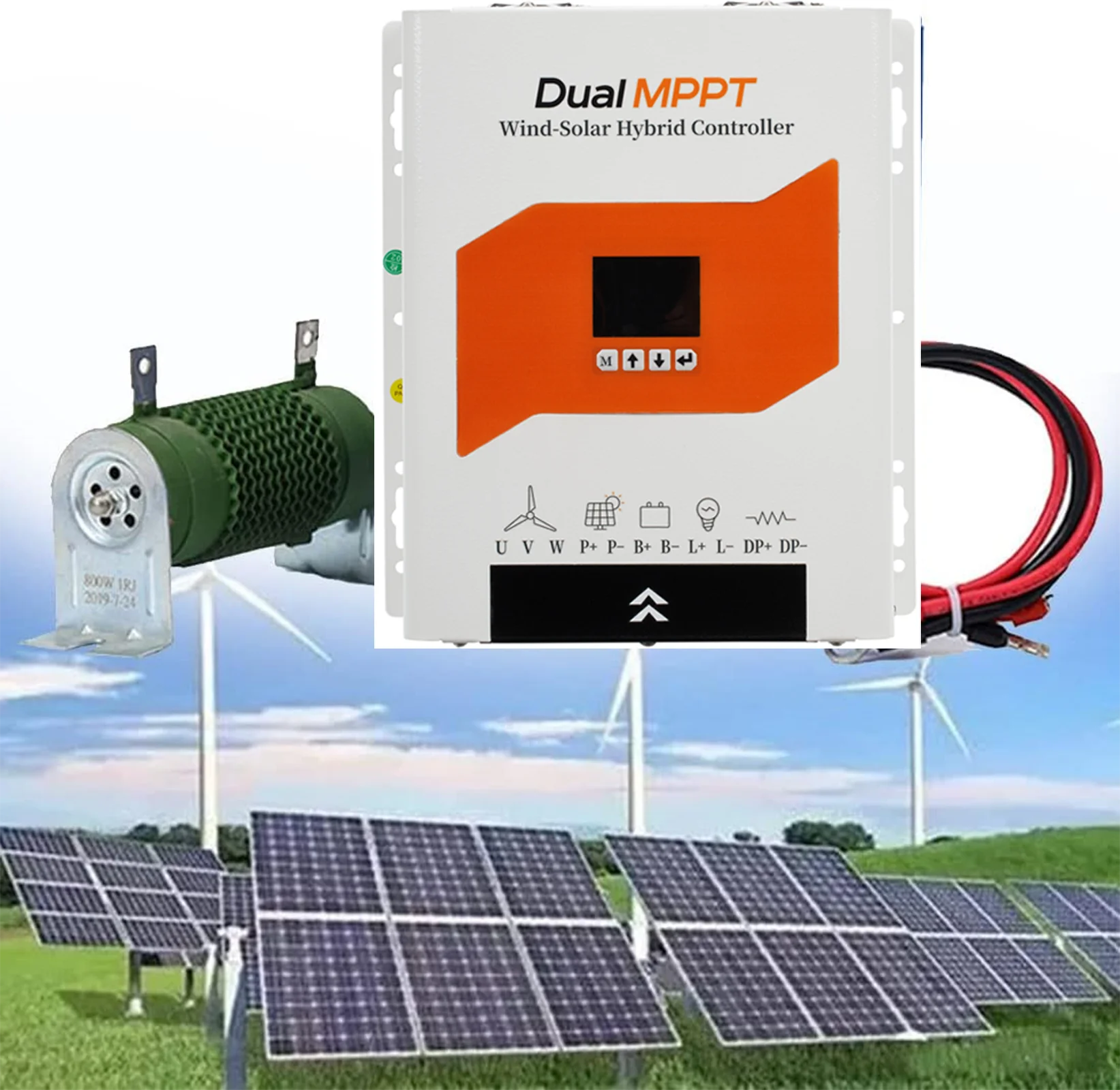 1000W 3000W 4000W 5000W Hybrid Wind Solar Controller Auto 12/24V/48V Battery MPPT Charge Use Solar Wind System MPPT Controller