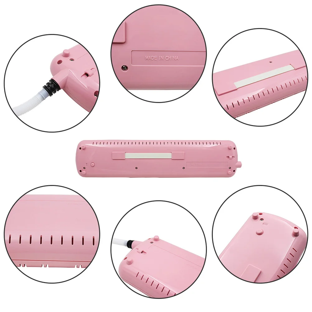 

37 Key Melodica Instrument Lightweight Pianica With Soft Case For Beginners Practice No Required Pink