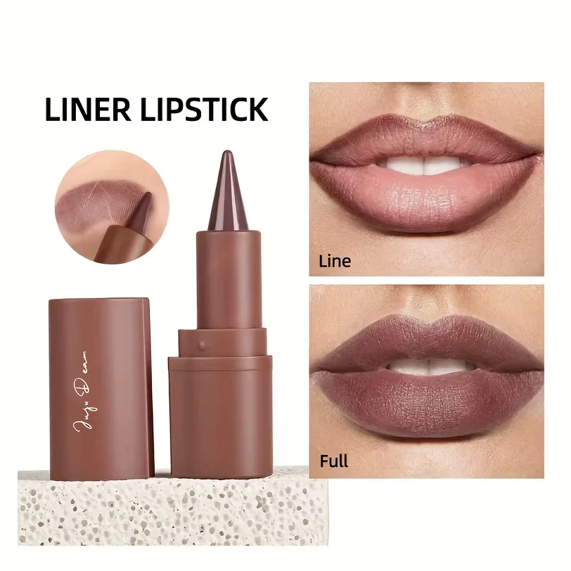 مدبب التدرج الشفاه بطانة ماتي الأسود براون المخملية أحمر الشفاه مقاوم للماء غير لزجة الكنتوري تينت قلم تحديد الشفاه تلوين الشفاه ماكياج #3
