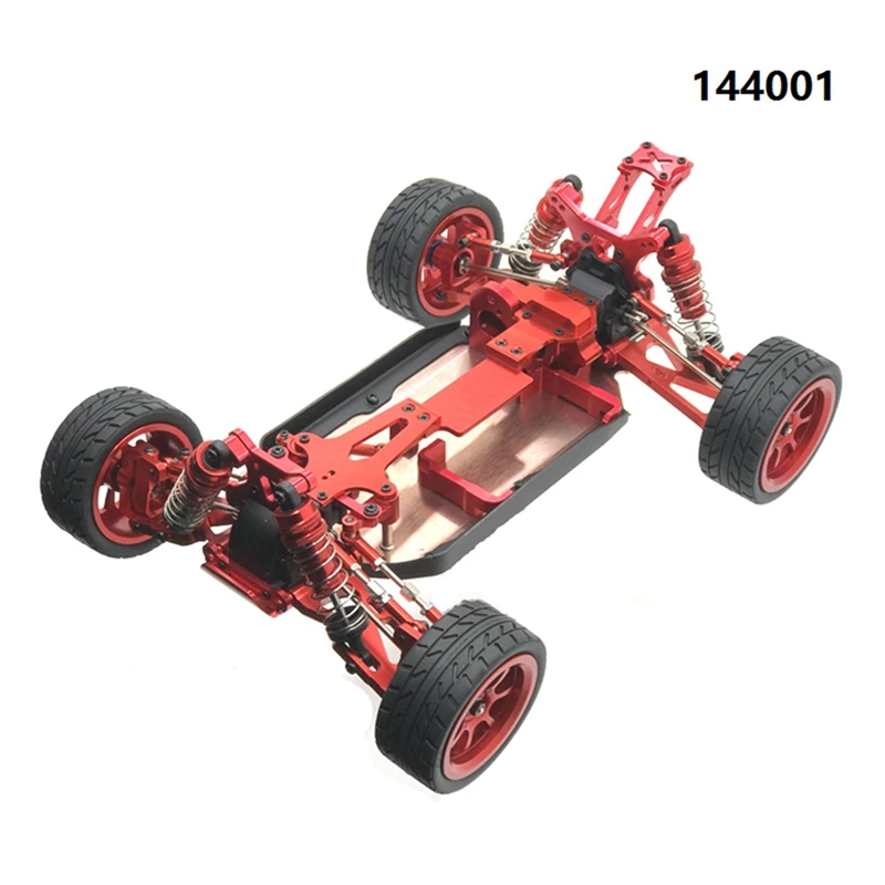 Metal Shock Absorber Damper para Wltoys 124019 124018 144001 RC Car, Peças vermelhas, Acessórios de atualização, 8pcs