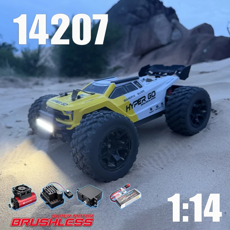 Meijiaxin 14207 1/14 scale brushless 2.4G Monster Remote control four-wheel drive drift off-road vehicle PC two car shell RC toy