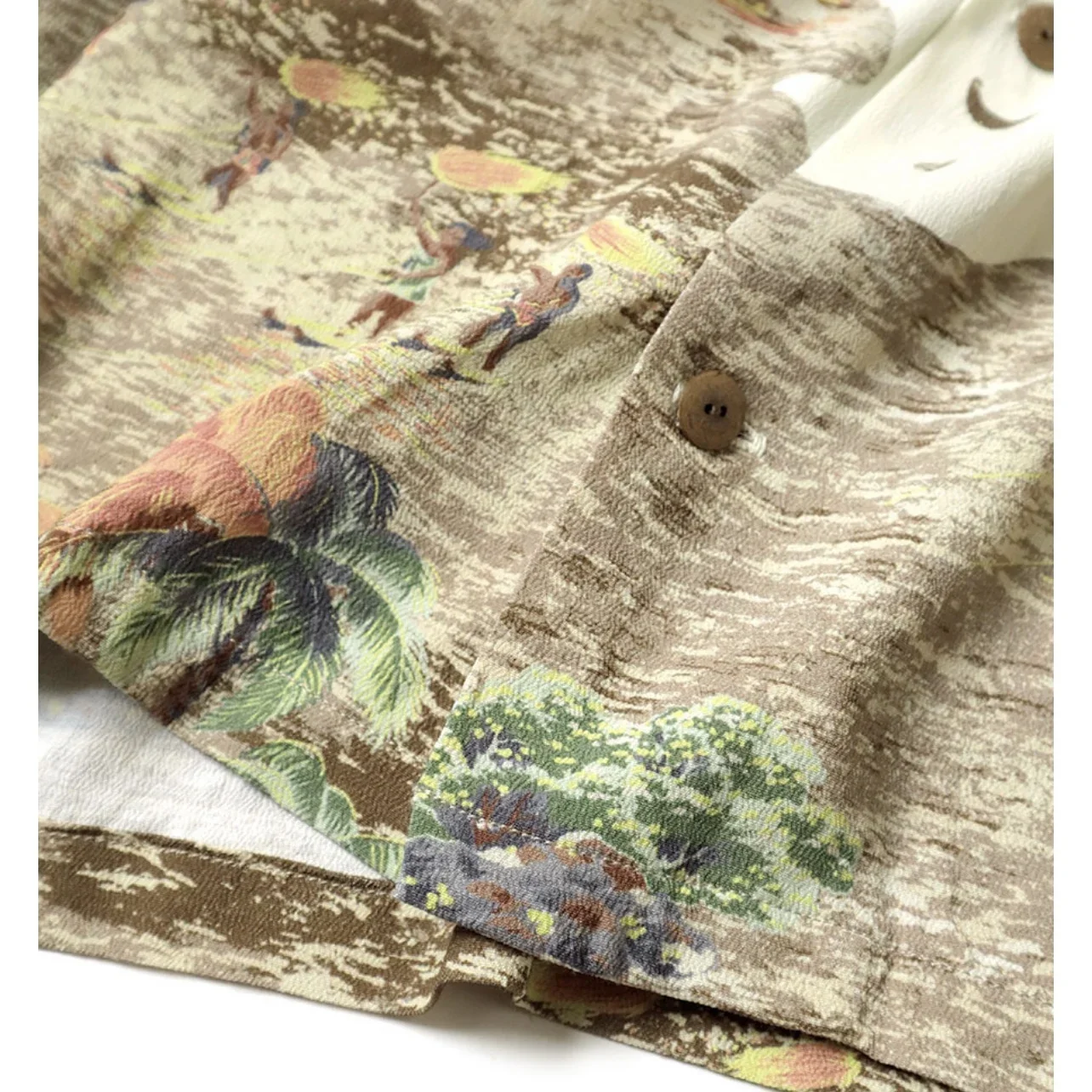 23SS KAPITAL Hirata Hiroshi Japanese Casual Bone Hawaiian Printed Cuban Collar Short Sleeved Shirt Summer