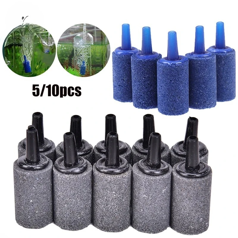 5/10Pcs Aquarium Cylinder Shape Air Stone Mineral Bubbles Release Fish Tank Punp Airstone Aeration Aerator Accessories