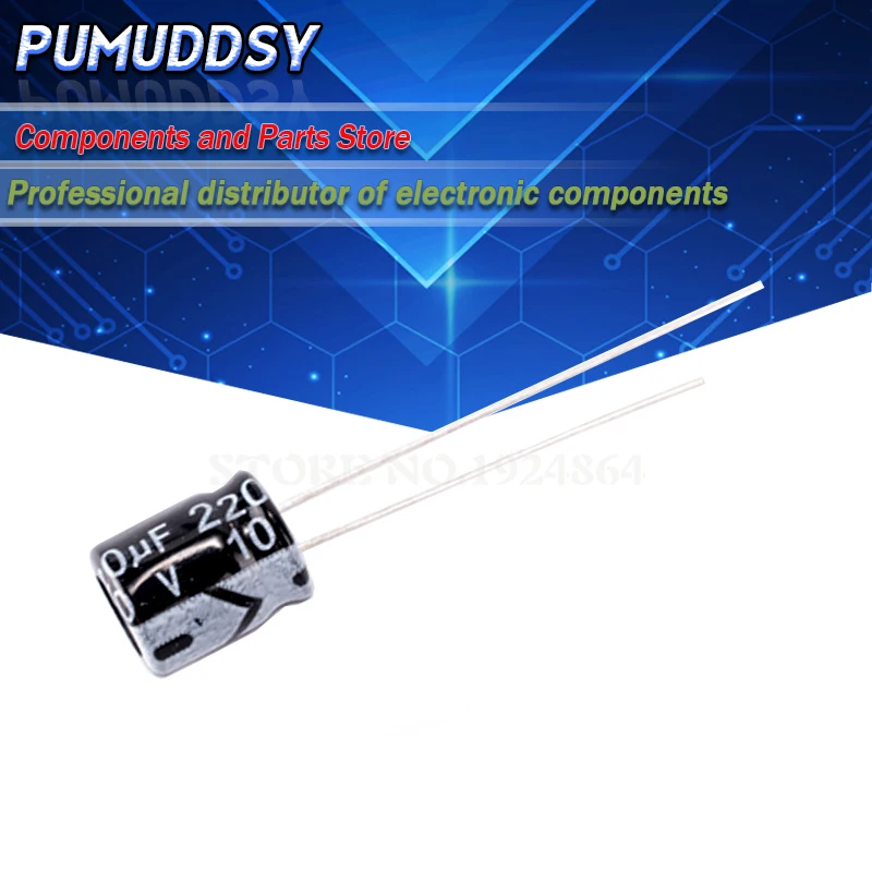 50PCS Higt quality 10V220UF 6*7mm 220UF 10V 6*7 Electrolytic capacitor