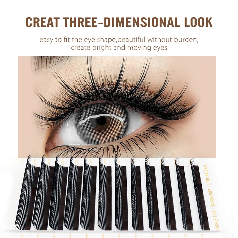 NATUHANA Brown Black Wet Eyelash Extensions Brown 5D Spikes Fairy Flora Lashes Type Eyelashes Supplies