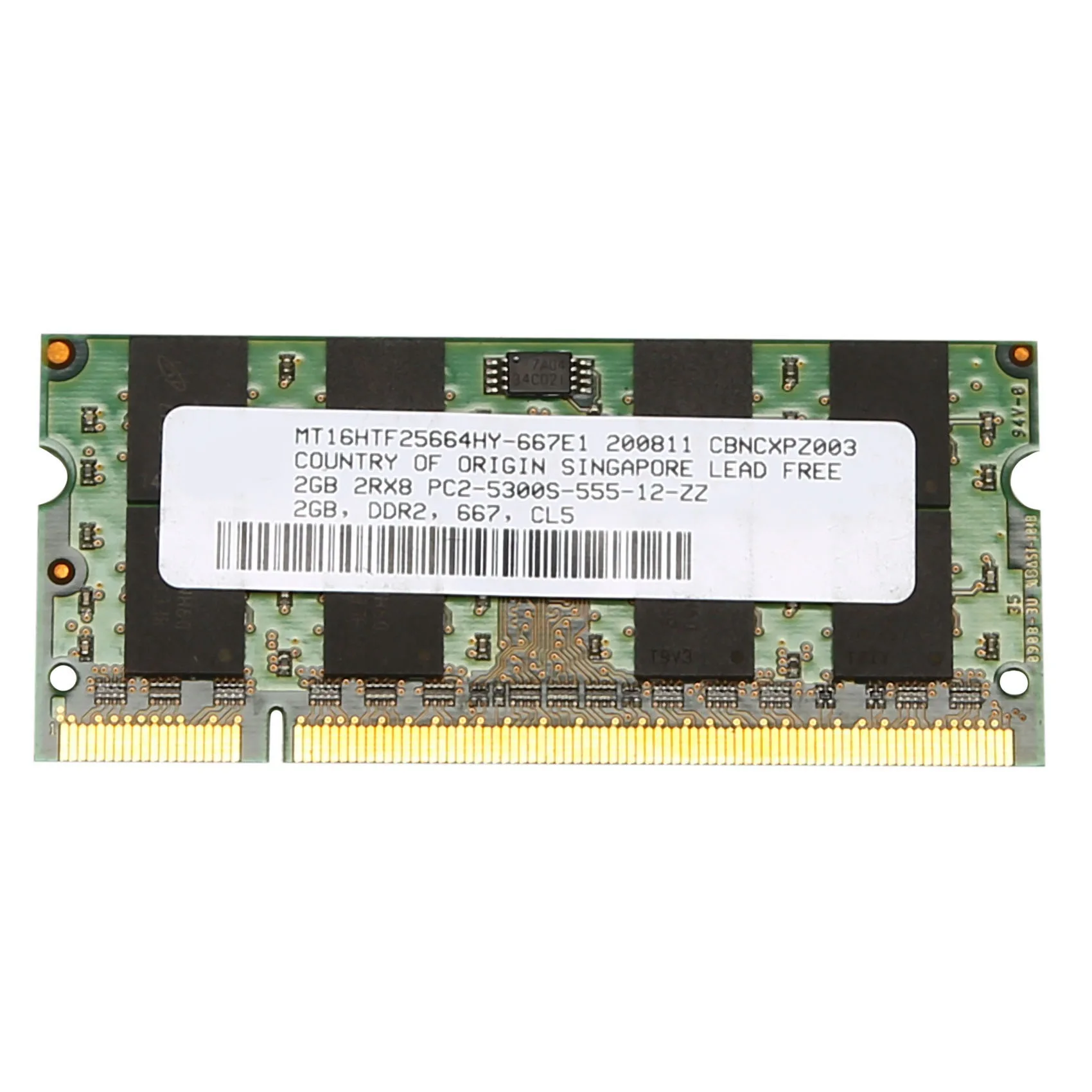 Memoria RAM DDR2 de 2GB para ordenador portátil, 667Mhz, PC2 5300, 1,8 V, 200 Pines, SODIMM, para Intel y AMD