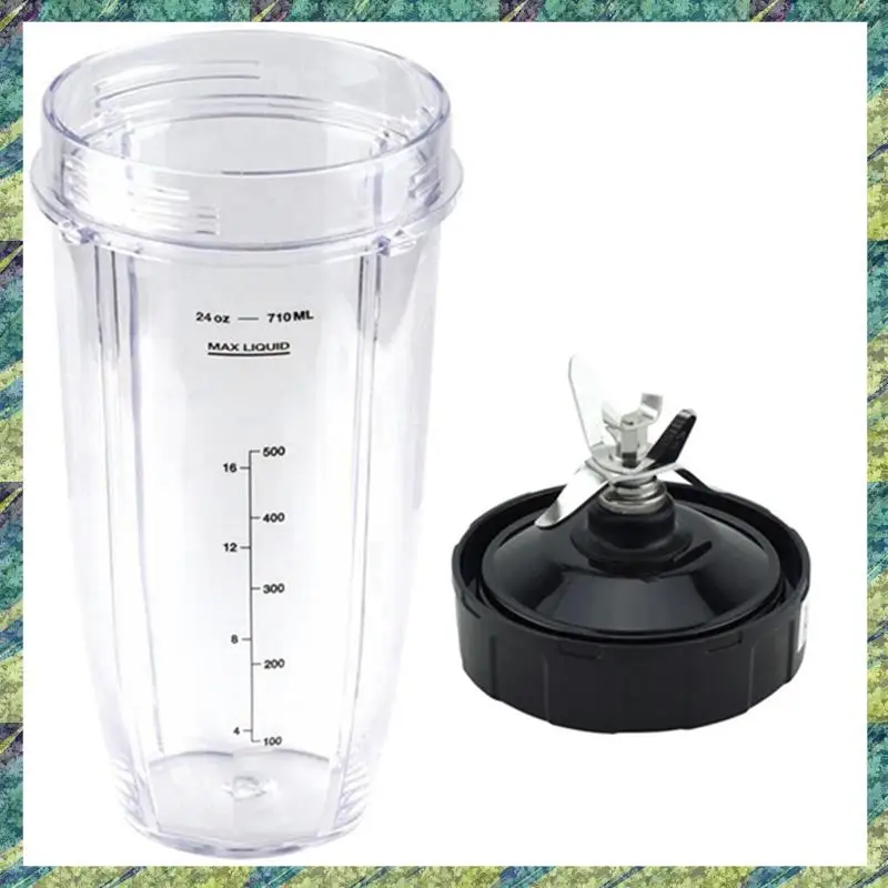 Nana For Ninja Blender Replacement Parts, 24Oz Cup 7 Fins Extractor Blade, For Nutri Ninja Auto IQ BN801 SS101 BL480-30 BL641