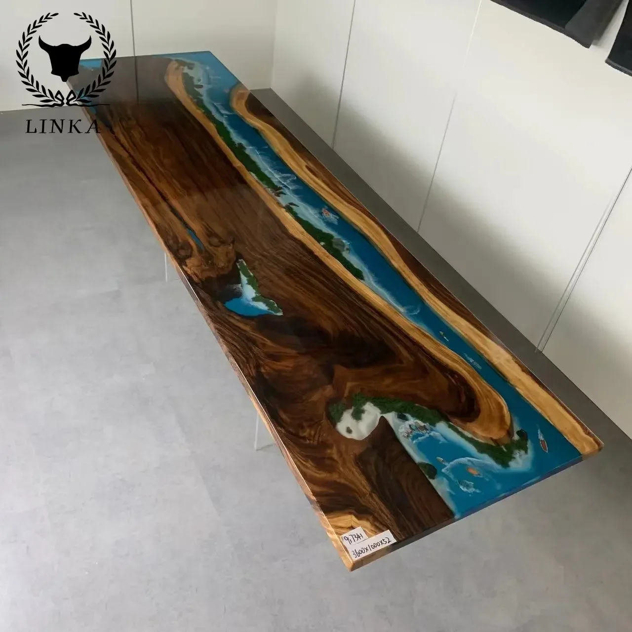 

South American Walnut Ocean River Resin Table Live Edge Epoxy Wood Dining Factory Wholesale Edge Resin Dining