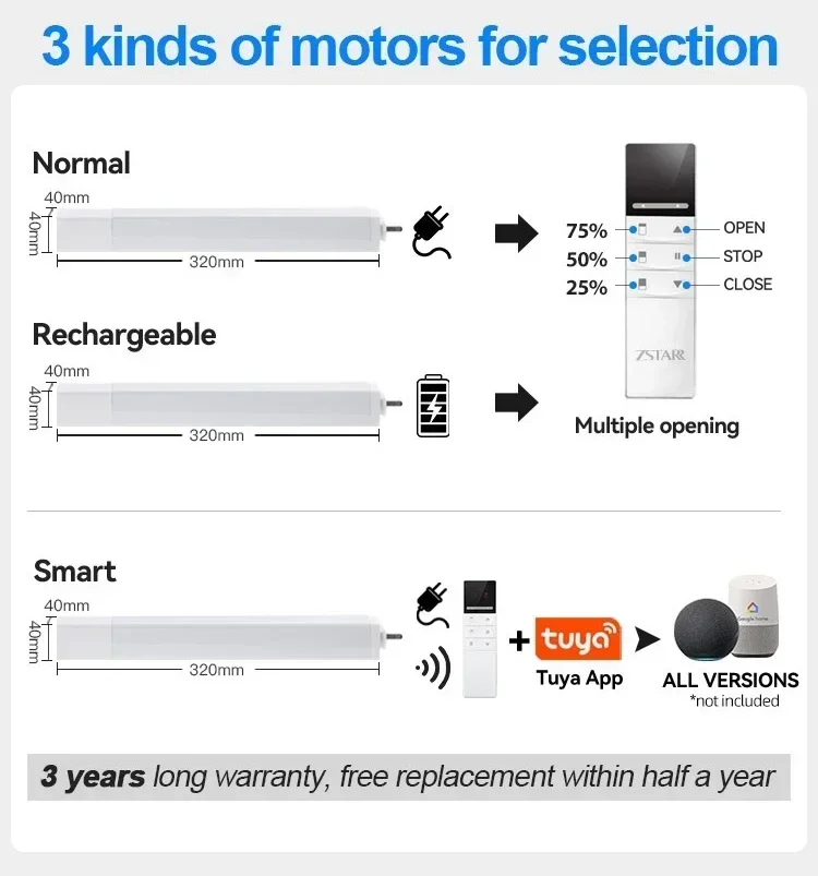 Customized Length Electric Curtain Poles Motorized Smart Curtain Rod For Home