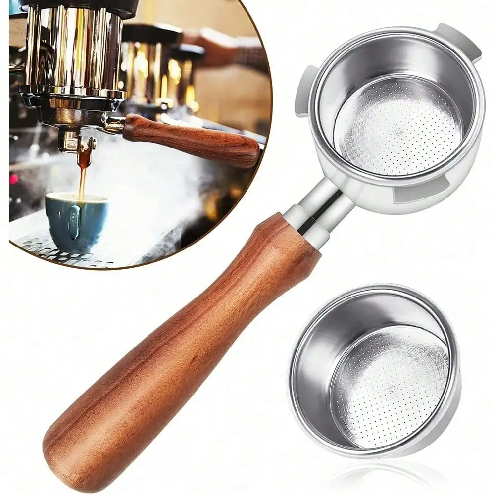 Porte-filtre sans fond de 51 mm avec panier en acier inoxydable pour DeLonghi EC680 et EC685, poignée d'expresso nue pour diagnostic des shots, amélioration de la crème et formation en latte art – Parfait pour les baristas à domicile et les améliorations de machines semi-automatiques.