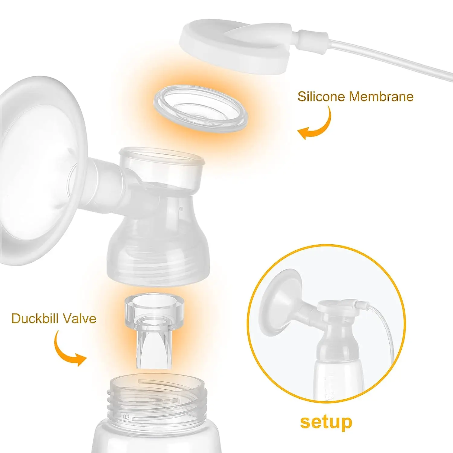 Duckbill Valve and Silicone Diaphragm,Compatible With Electric Breast Pump，Pump Parts/Accessories (10 Piece Set)