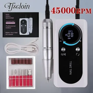 45000RPM Rechargeable Electric Nail Drill Machine With USB Connector Nail Polish Remover Drill Set Manicure Sander Low Noise