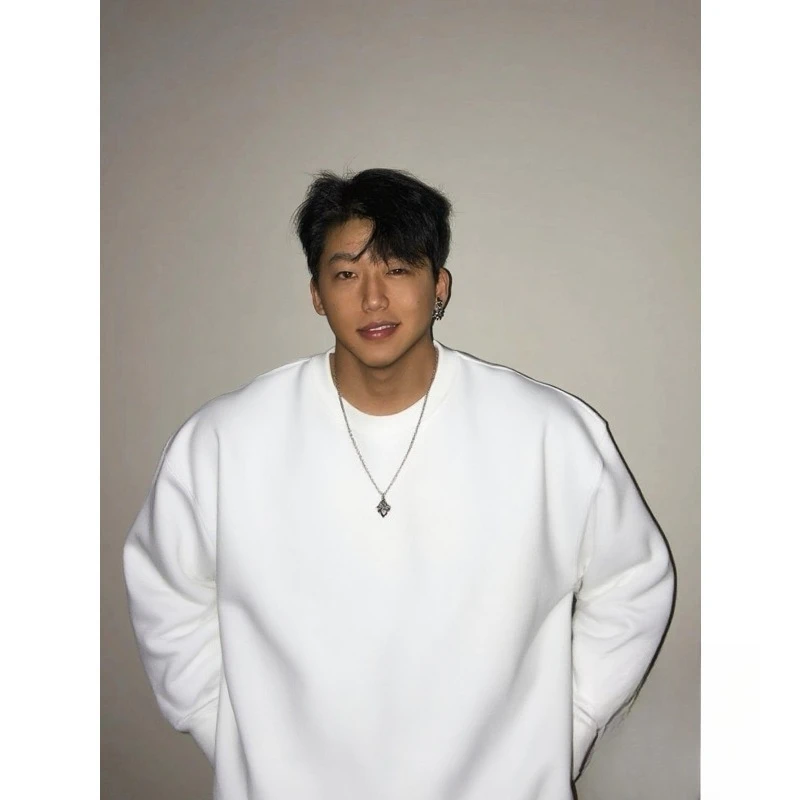 الأمريكية الرجعية بلون الوزن الثقيل الرجال والنساء جولة الرقبة هوديي الخريف والشتاء جديد الرجال ملابس عصرية غير رسمية