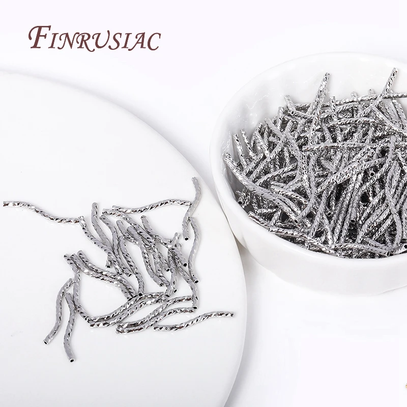 Hand gefertigte DIY Schmuck Befunde Komponenten 18 Karat vergoldet s Form gebogenes Rohr Messing Metall Twisted Tube Perlen Stecker – Detail 10