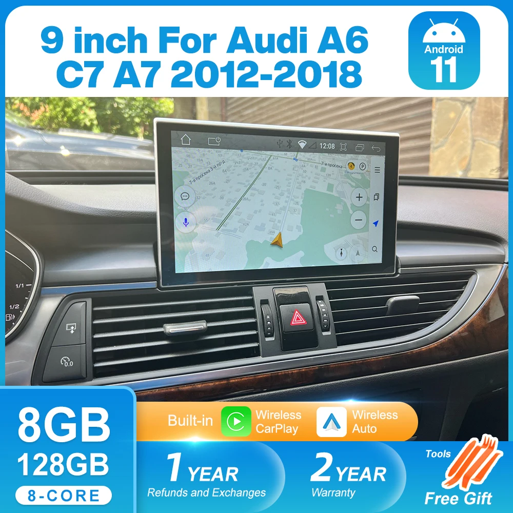 

Android 11 8+64GB CarPlay For Audi A6 C7 A7 2012-2018 RMC MMI 3G Car Multimedia Player IPS Touch Screen Navi GPS 4G WiFi DSP