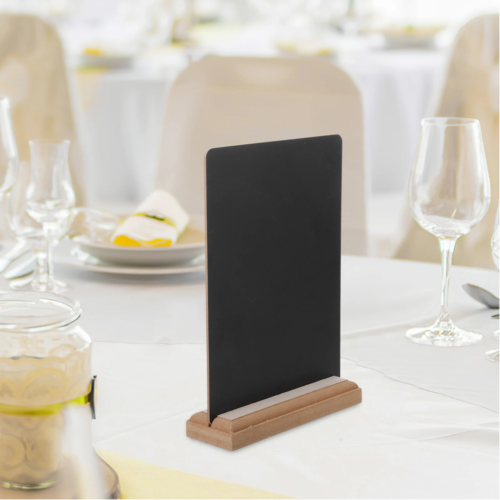 

2Pcs Mini Chalkboard Double Sided Compact Wooden Base Chalk Board Stand for Restaurants Cafes Tabletop Chalkboard