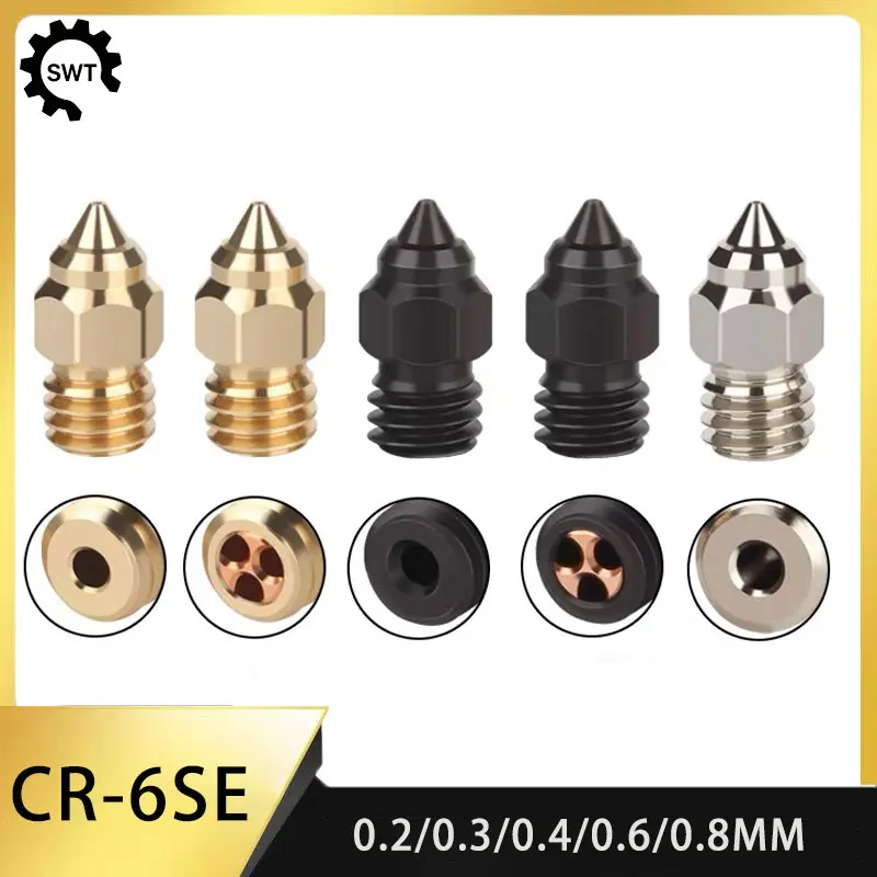 Creality CR-6 SE Sprite S1 CHT Nozzle High Speed Print Head Chromium Zirconium Copper Brass Hardened Steel 3D Printer Replacemen