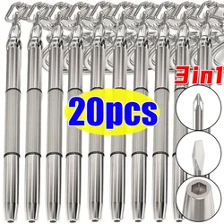 20/1pcs Mini Eyeglass Screwdriver Multifunction Stainless Steel Glasses Watch Screw Driver with Keychain Repair Kits Hand Tools