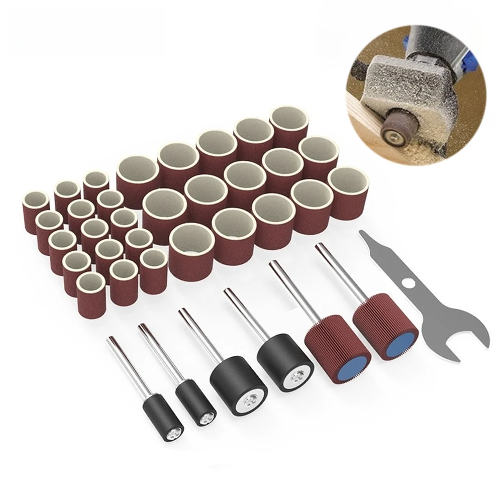 Electric Grinding Accessories Kit Grinding Head Drill Bit Sandpaper Disc Set For Woodworking Drilling Sanding Power Tools Parts