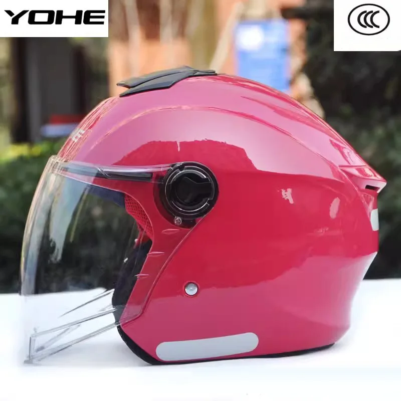 

Четырехсезонный мужской мотоциклетный шлем для электрического скутера YOHE с открытым лицом, аксессуары для мотоциклистов, шлемы для мотокросса со съемной подкладкой